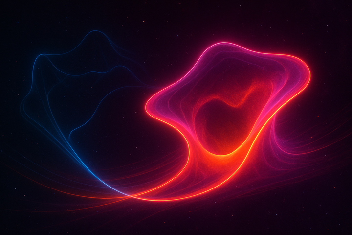 Minimalist graphic illustrating hysteresis concept with the title text emphasizing irreversible system state changes