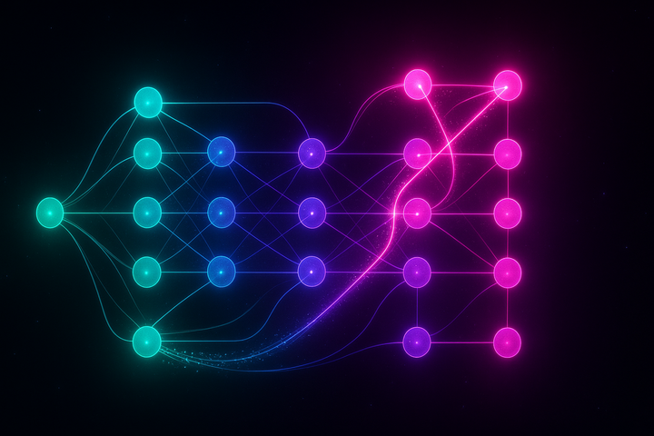 Induction head circuit diagram showing attention patterns