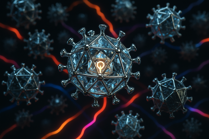 Viral spread dynamics of meaning—luminous idea particles cascading through network topology with mythic attractor basins