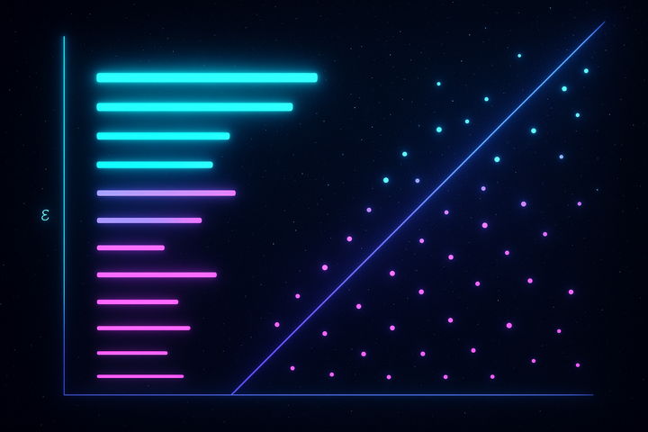 Barcode visualization of persistent homology showing topological features across scales