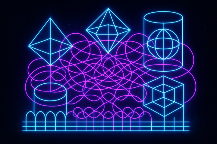 Architectural blueprint of ritual structure with interlocking geometric principles