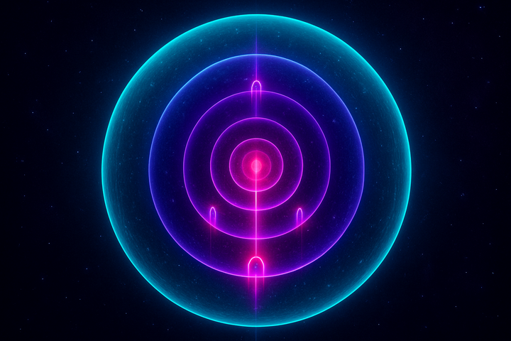 Layered concentric structures as nested luminous spheres