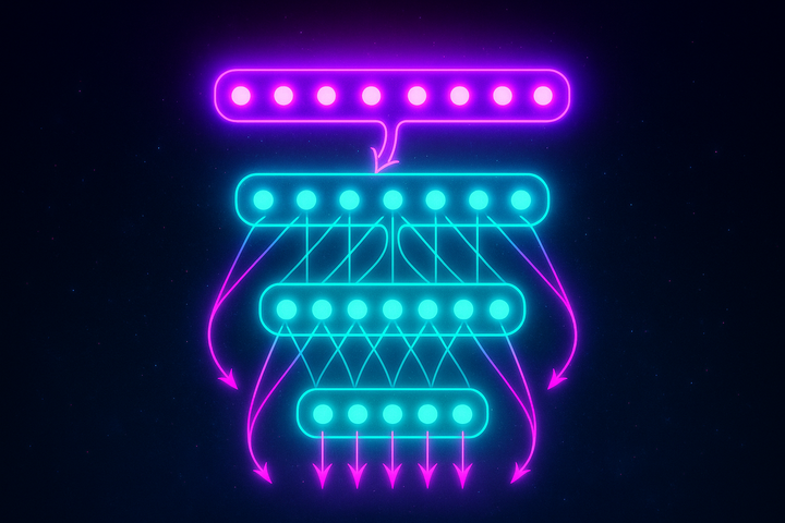 Hierarchical neural architecture with top-down predictions meeting bottom-up errors at every level