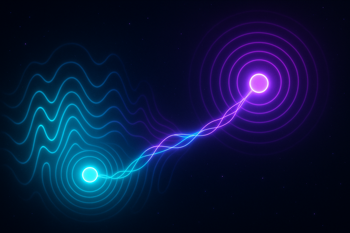 Two coupled oscillators synchronizing through phase-locking